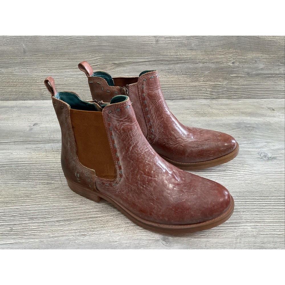 ROAN BY BEDSTU Hostile Almond Distressed Leather Ankle Boots Womens Size 8 NEW